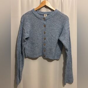 pale blue cropped cardigan